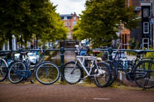 fietsen op een rij